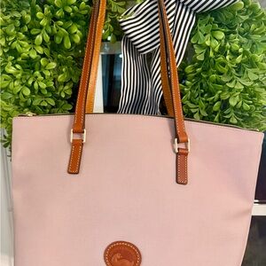 Dooney & Bourke Oyster (Light Blush) Tote with Tan Leather Straps NWT